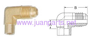 Brass pipe fitting, 90 Degree Solder Elbows, Half Union - Flare to Solder, 