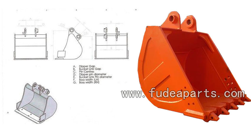 1.0cbm excavator heavy duty bucket /digging bucket Hitachi ex200