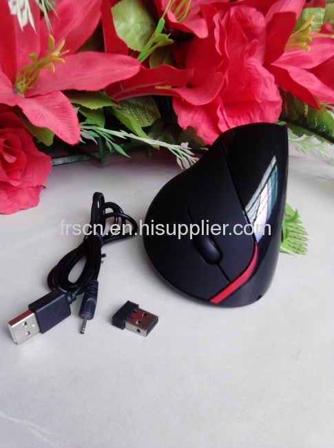 RF-498 5D Wireless optical ergonomic vertical mouse can be rechargeable