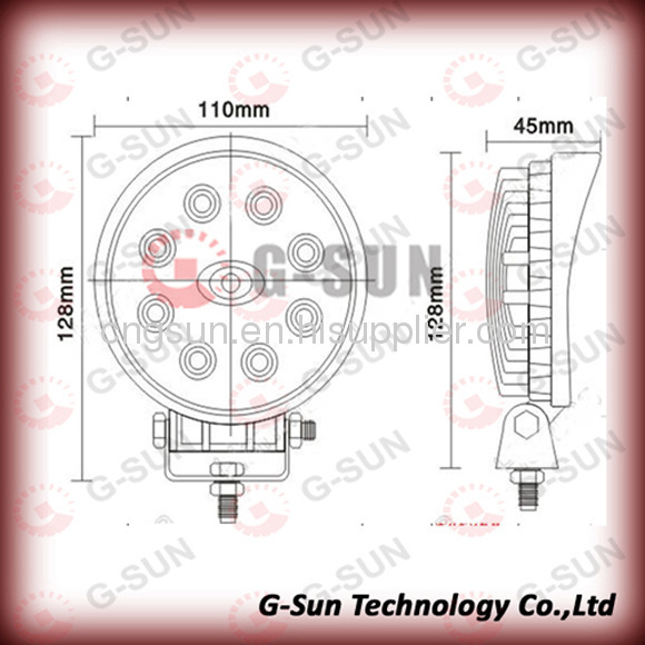  100% high quality waterproof and shockproof27w high power LED working light