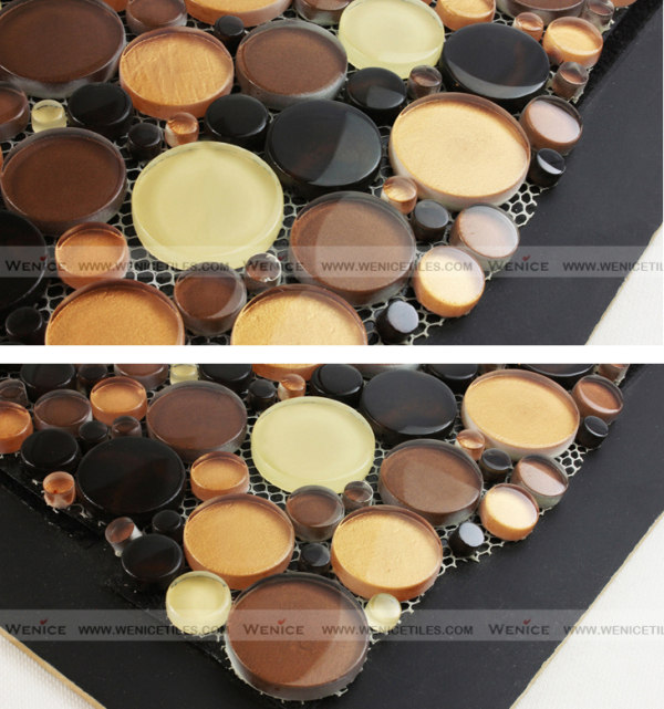 Nero Glass round mosaic 