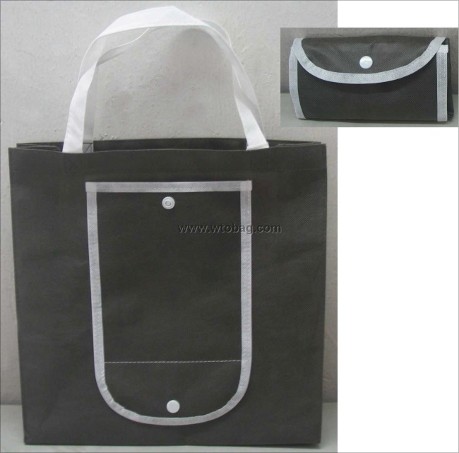 Promotion non woven folding bag with buttonNF1011