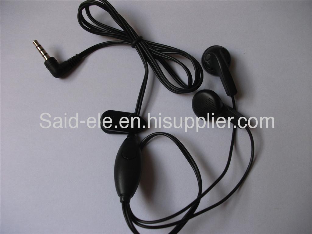 Black stereo disposable earphones