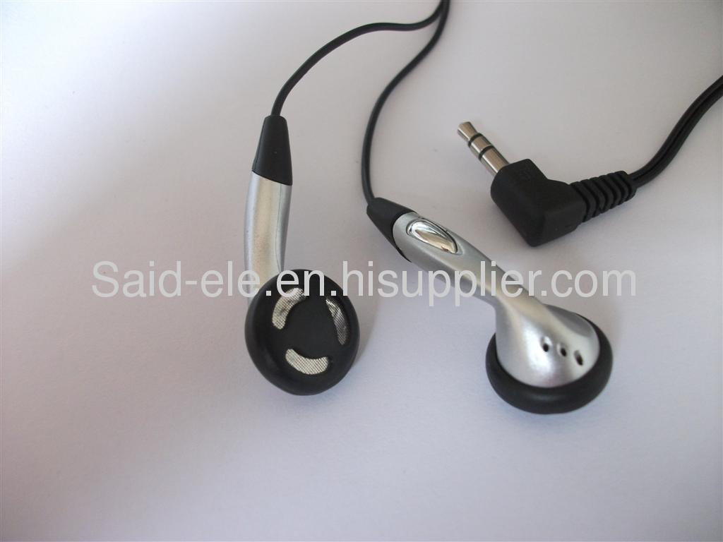 Siliver stereo earphone earbuds .