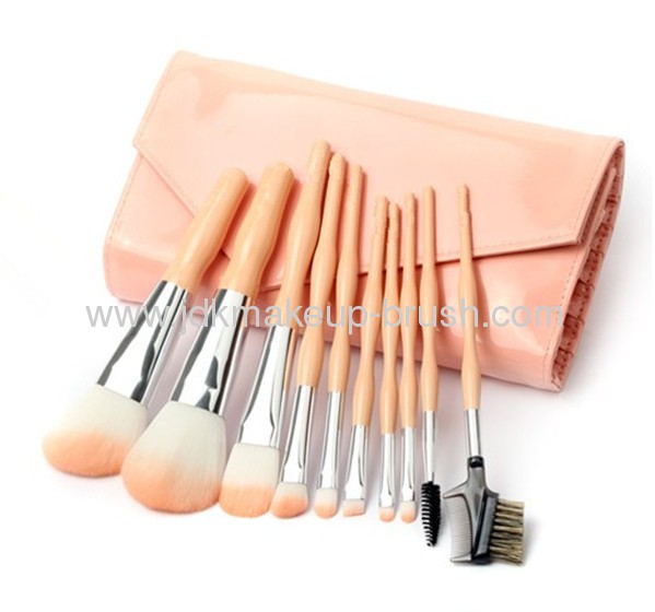 New arrival!Professional Pinksynthetic hair cosmetic makeup brush set with unique handle