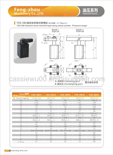 hydraulic swing clamp cylinder