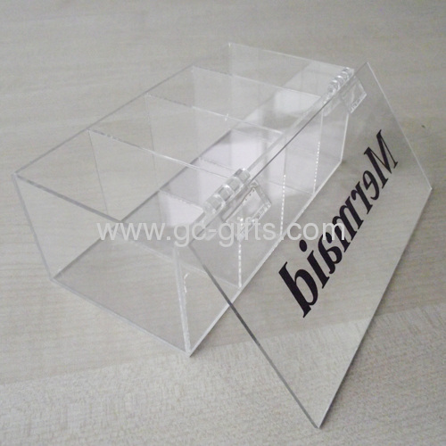 4-compartment clear acrylic box 