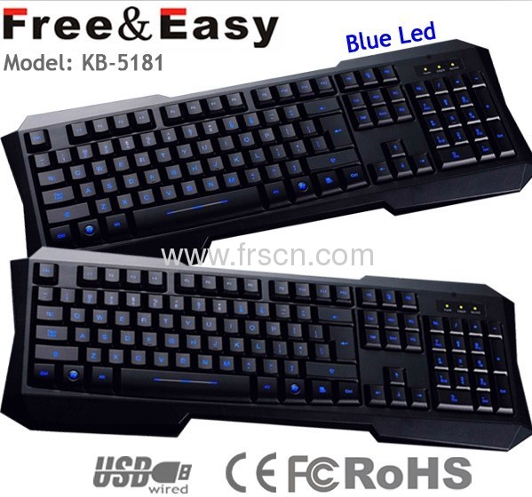 LED light wired computer keyboard
