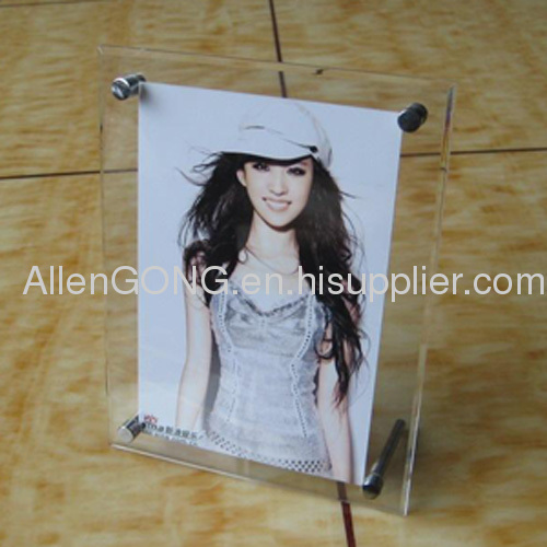 Hot !! Clear Custom Exquisite Acrylic Magnet Photo Frame