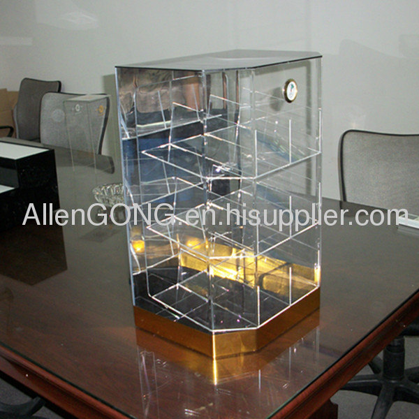 Clear Three Layers Nine Bins Fashion Acrylic Cigar Display Box