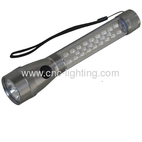 7 LEDs frontal+18LEDs lateral+6red LEDs flashlight