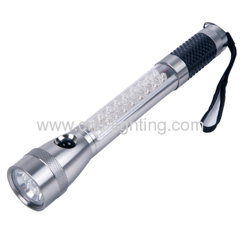 1W LEDs frontal+10LEDs lateral+8red LEDs flashlight in aluminium