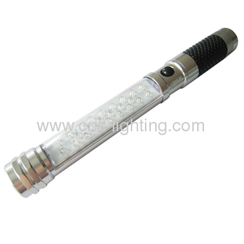 1W LED frontal+3red LEDs lateral flashlight in aluminium