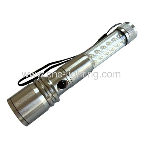1W CREE frontal+17LEDs lateral aluminium rechargeableflashlight