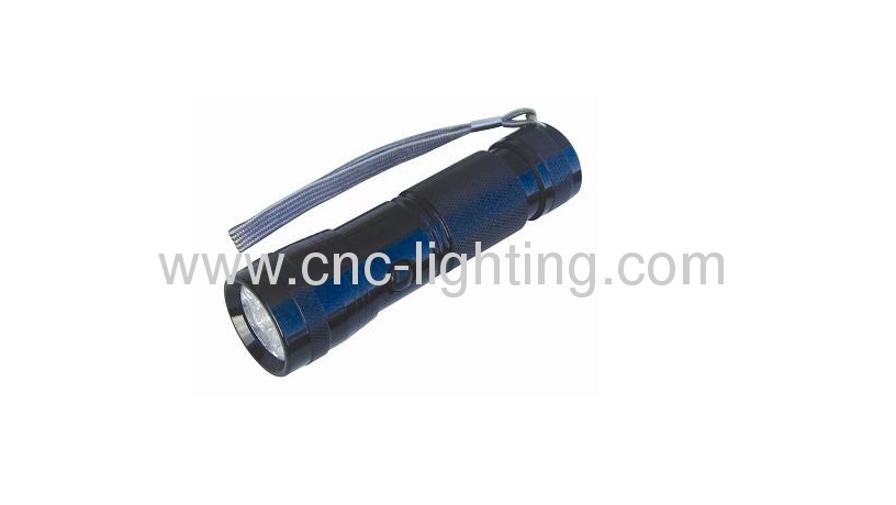Aluminium shockproof and water resistant flashlight with 14 LEDs 