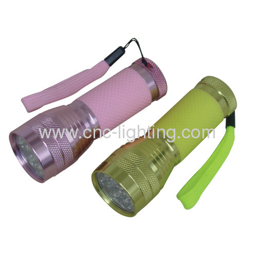 Aluminium shockproof and water resistant flashlight with 16 LEDs