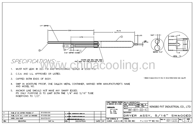 drier assemblies copper filter drier