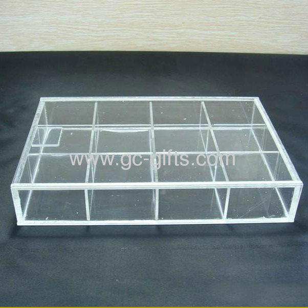 Clear acrylic display custom box with dividers
