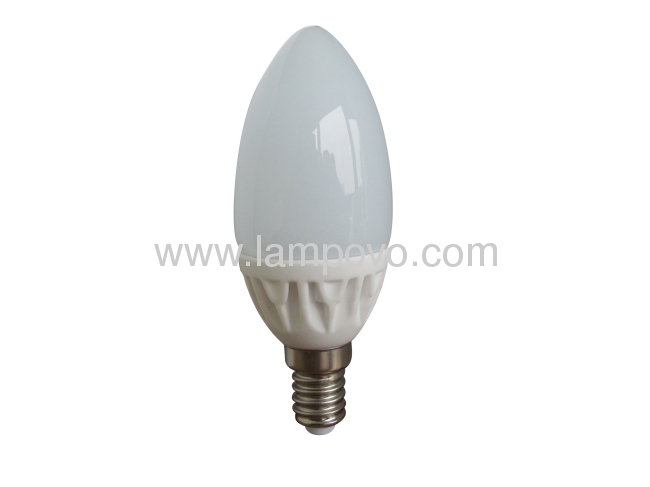 400LM E14 4W C37 Ceramic Housing and Glass Cover LED Bulb 
