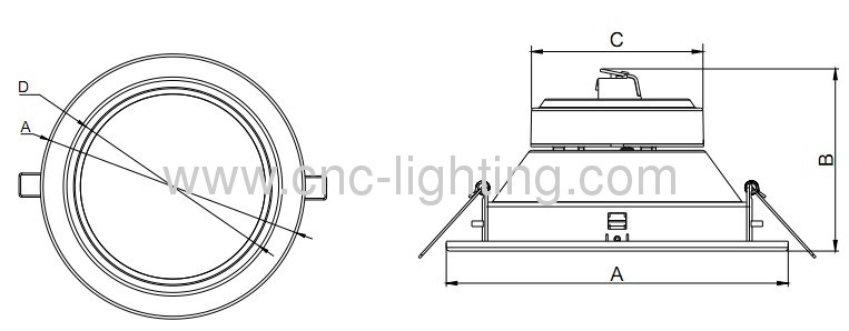 5Inches 12W Recessed LED Downlight over 80Ra with 800-850Lm