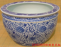 blue and white porcelain flower pot
