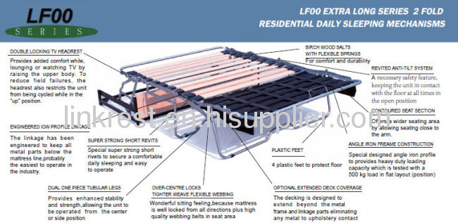 Extra long sofa bed mechanism 