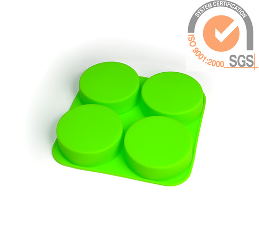 Fashion 4cupsSilicone cake mold tray in Green Color