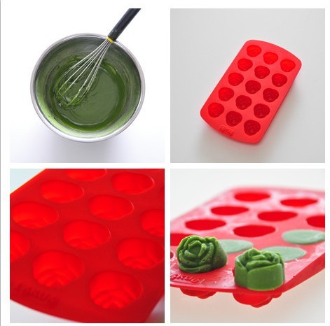 Fashion 6cups Silicone Rose baking pans & cake pans