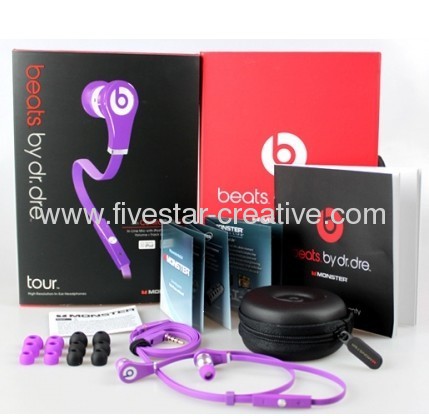 Monster Beats by Dre Tour In Ear Headphones Purple with Control Talk