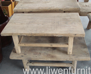 Natural color antique elm wood table