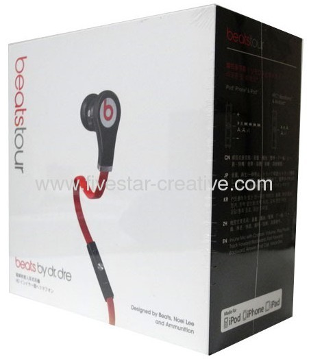 Monster Beats by Dr.Dre Tour With ControlTalk High Resolution In-Ear Headphones Black&Red