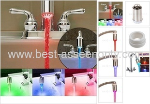 Led discoloration faucet heterochrosis 3 temperature control led faucet color light is 3