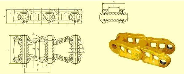 Komatsu track link chain assembly Pc120