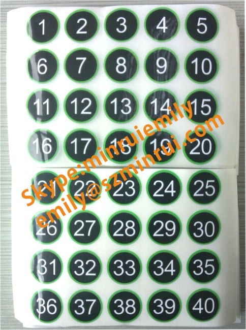 Custom Gloss Number Sticker Labels,Round Numbered Stickers,Numbered Stickers