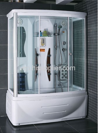 white acrylic shower cabin