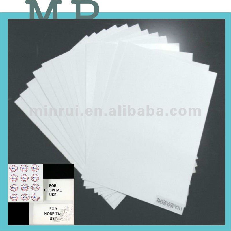 Blank destructible vinyl material stickers custom different size,white destructible security labels
