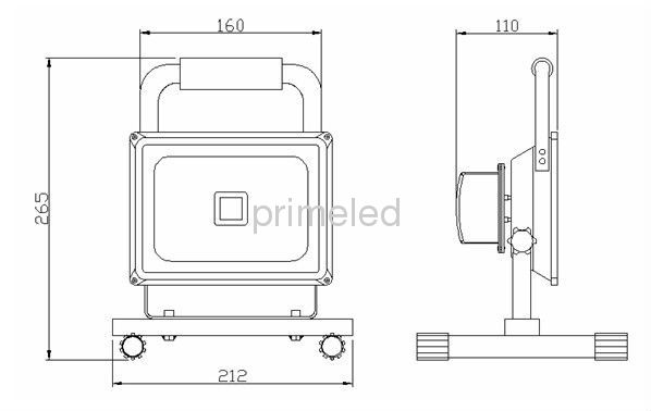 20W 2200/4400mAh Rechargeable LED Flood Light