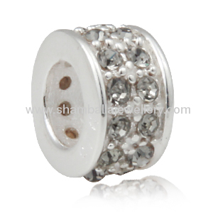 China Wholesale 925 Ale Sterling Silver Big Hole Crystal Spacer Beads