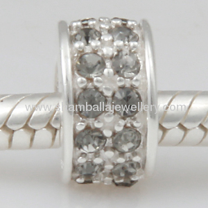 China Wholesale 925 Ale Sterling Silver Big Hole Crystal Spacer Beads