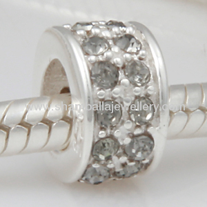 China Wholesale 925 Ale Sterling Silver Big Hole Crystal Spacer Beads