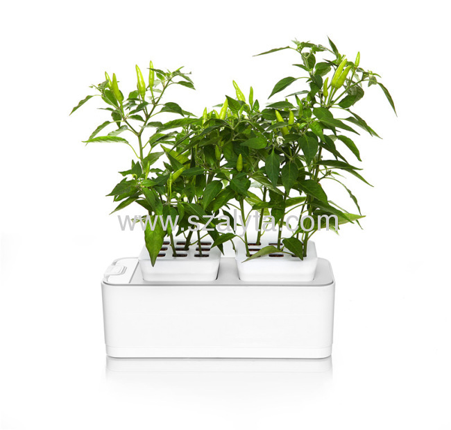 Hot selling flowerpot 2012 grow light hydroponic wholesale mini smart garden