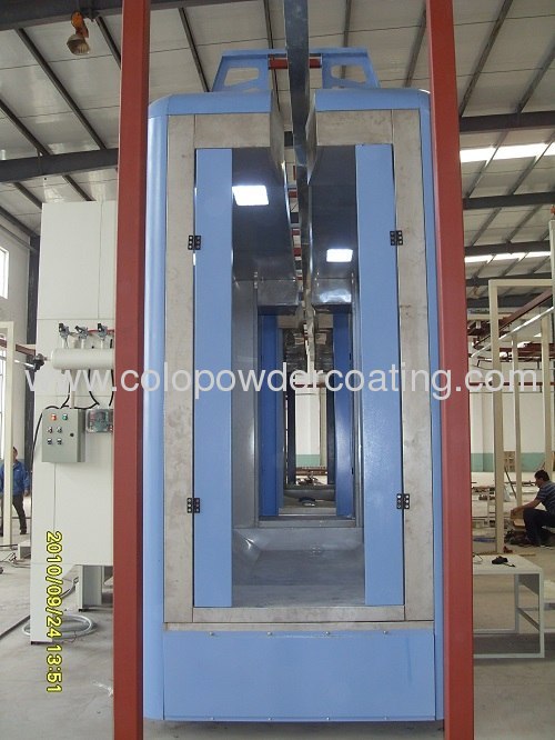 Automatic Powder Spray Booth , Stainless Steel Powder Recovery System