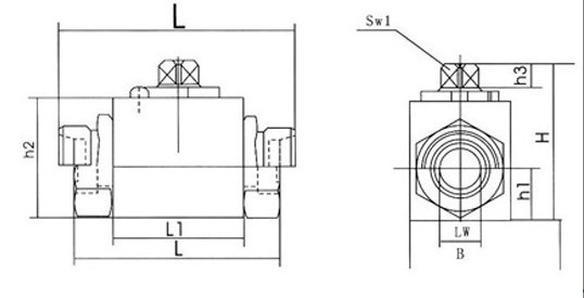 KHB stainless steel high pressure ball valve KHB-06, G3/8