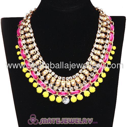 colorful costume jewellery beaded statement collar necklace