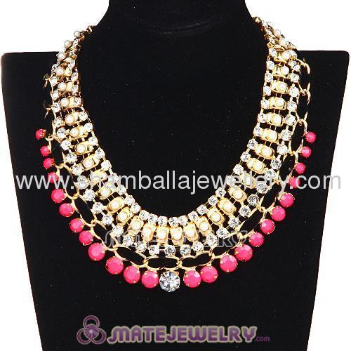 colorful costume jewellery beaded statement collar necklace