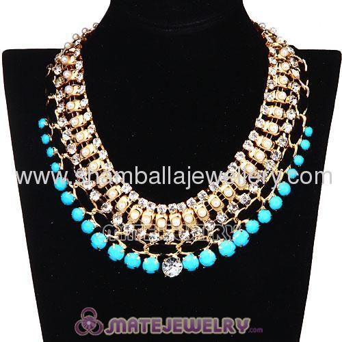 colorful costume jewellery beaded statement collar necklace