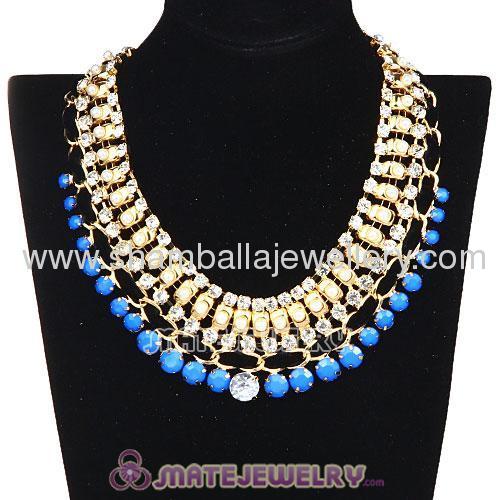 colorful costume jewellery beaded statement collar necklace