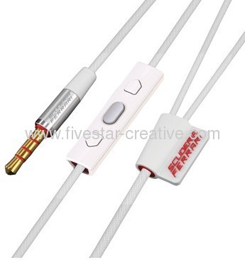 Ferrari by Logic3 Scuderia S100 White In-Ear Headphones with Inline Microphone for Smart Phones