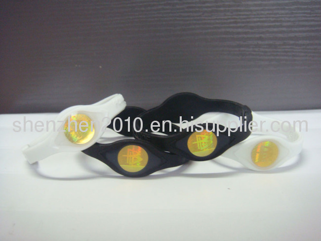 2013 NEW two gold power balance hologram golf health bracelet GOLD HOLOGRAM SILICONE WRISTBAND