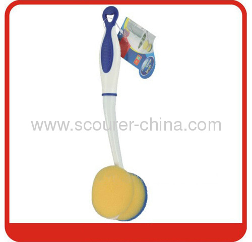 Kitchen cleaning sponge brush with handle 